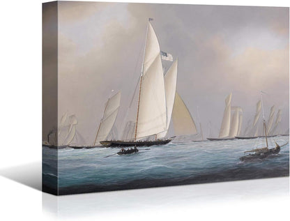 Sailing Ships Canvas Art by Brusheslife - Ocean Themed Wall Decor for Home, Hotel, and Bathroom