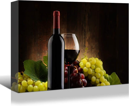 Charming Wine and Grapes Canvas from Brusheslife - Add Elegance to Your Dining Room or Bar with This Still Life Art