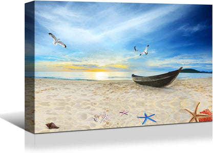 Brusheslife Seascape Art: Canvas Prints of Boats on Calm Blue Sea