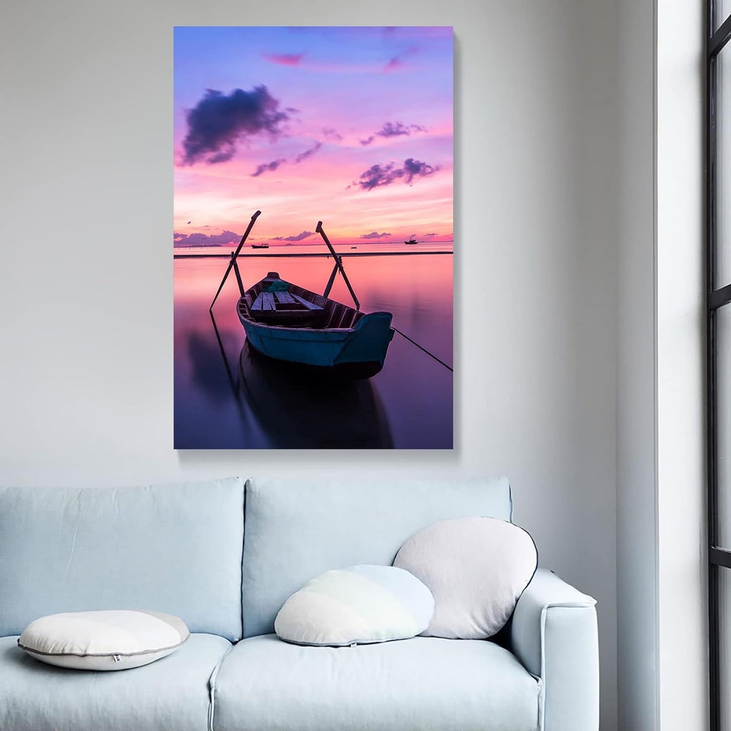 Coastal Serenity by Brusheslife - Framed Canvas Artwork for a Sophisticated Living Room or Bedroom