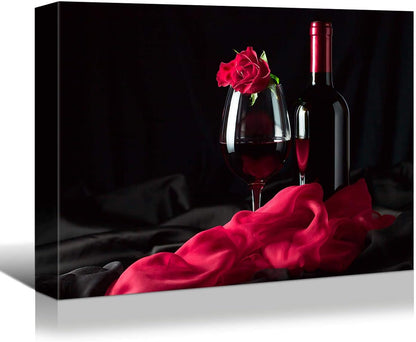 Charming Wine and Grapes Canvas from Brusheslife - Add Elegance to Your Dining Room or Bar with This Still Life Art