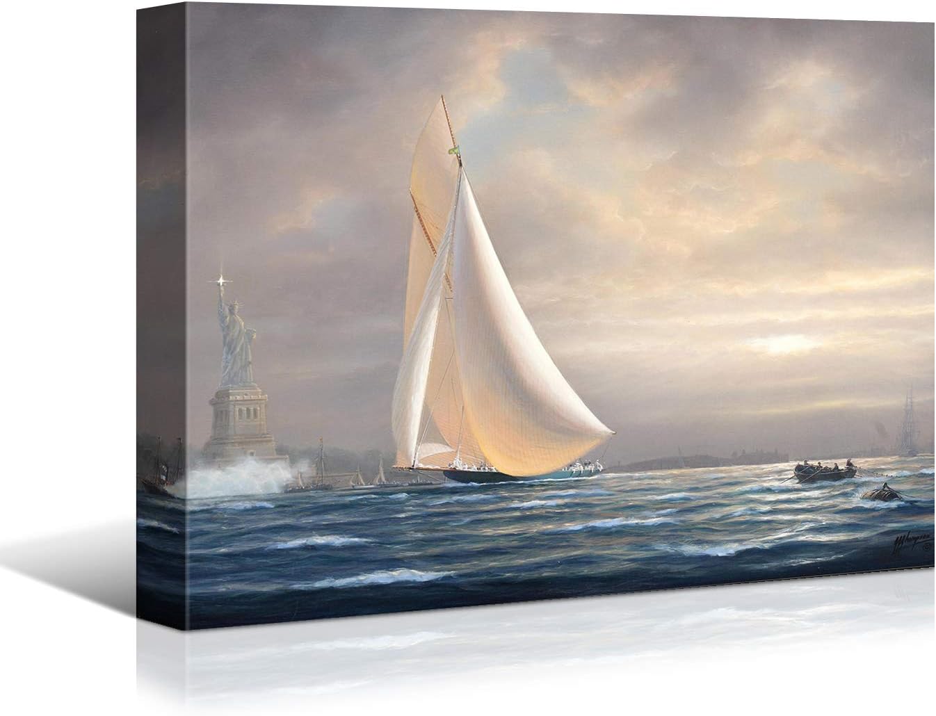 Sailing Ships Canvas Art by Brusheslife - Ocean Themed Wall Decor for Home, Hotel, and Bathroom