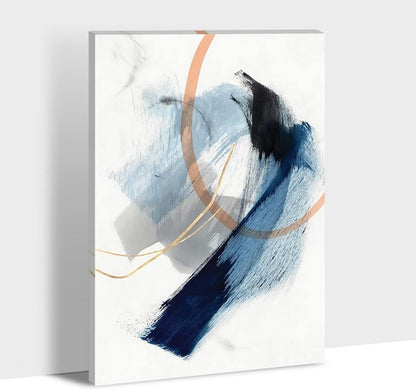 Brusheslife Abstract Wall Art - Modern Blue and Yellow Canvas for Stylish Living Spaces