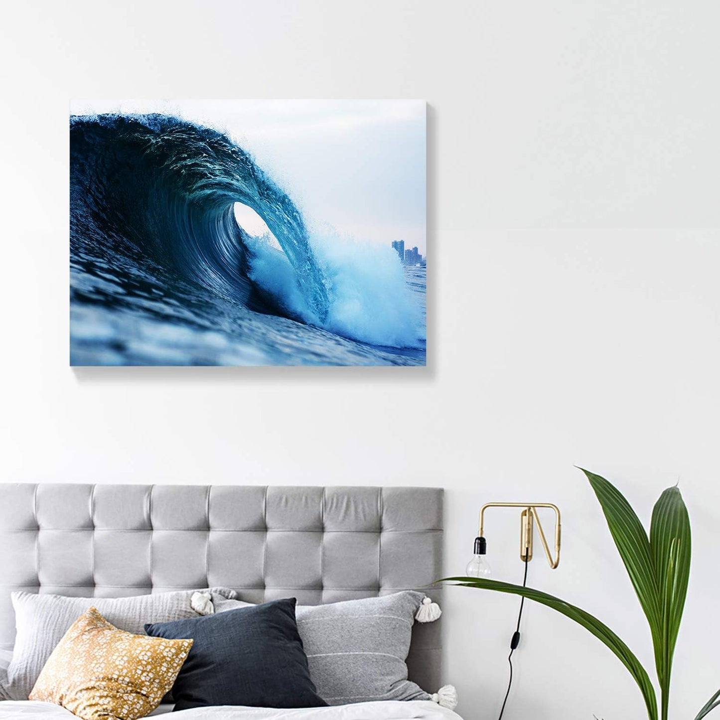 Soothing Seascapes: Blue Sea Waves Canvas from Brusheslife