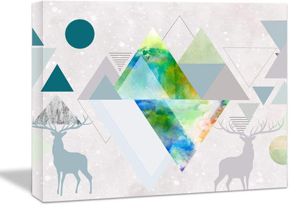 Brusheslife Abstract Canvas: Geometric Triangles of Mountain and Forest Life