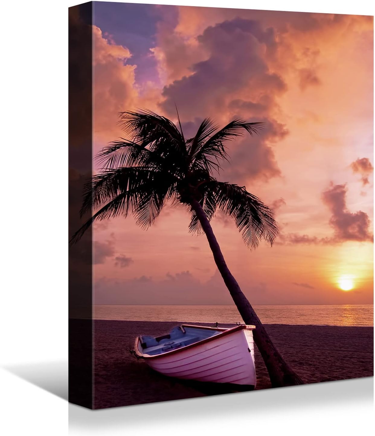 Brusheslife Canvas Wall Art - Beach Sunset Ocean Picture Prints for Contemporary Home and Office Wall Decor