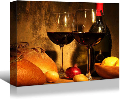 Charming Wine and Grapes Canvas from Brusheslife - Add Elegance to Your Dining Room or Bar with This Still Life Art