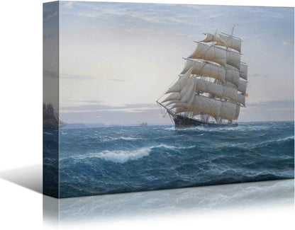 Sailing Ships Canvas Art by Brusheslife - Ocean Themed Wall Decor for Home, Hotel, and Bathroom