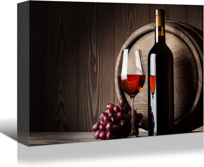 Charming Wine and Grapes Canvas from Brusheslife - Add Elegance to Your Dining Room or Bar with This Still Life Art