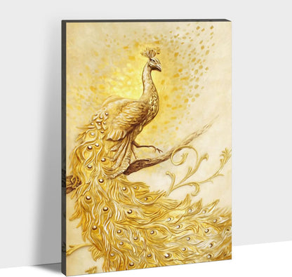 Brusheslife Peacock Canvas Art: Single Panel Wall Decor for Living Room