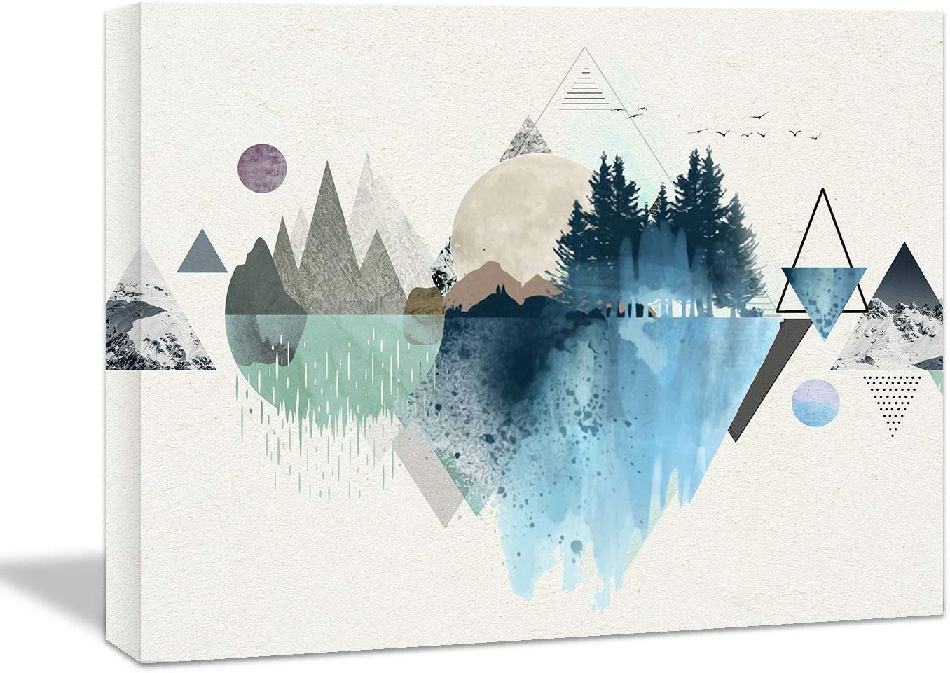 Brusheslife Abstract Canvas: Geometric Triangles of Mountain and Forest Life