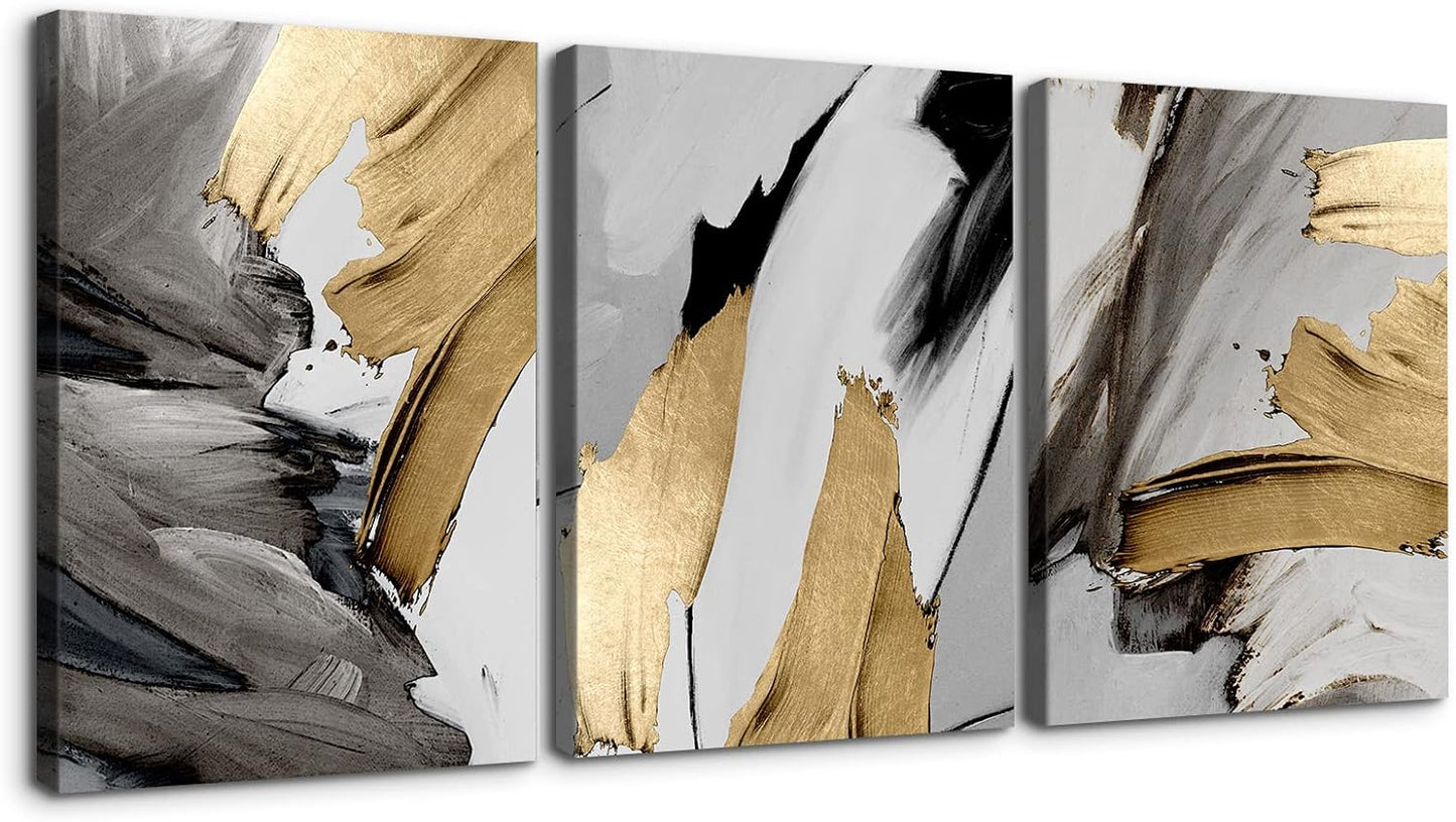 Home Wall Art: Brusheslife's Set of 3 Abstract Canvas Prints