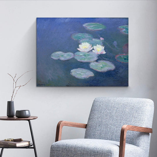 Brusheslife Canvas Art: Monet's Water Lilies on River Giclee Reproduction