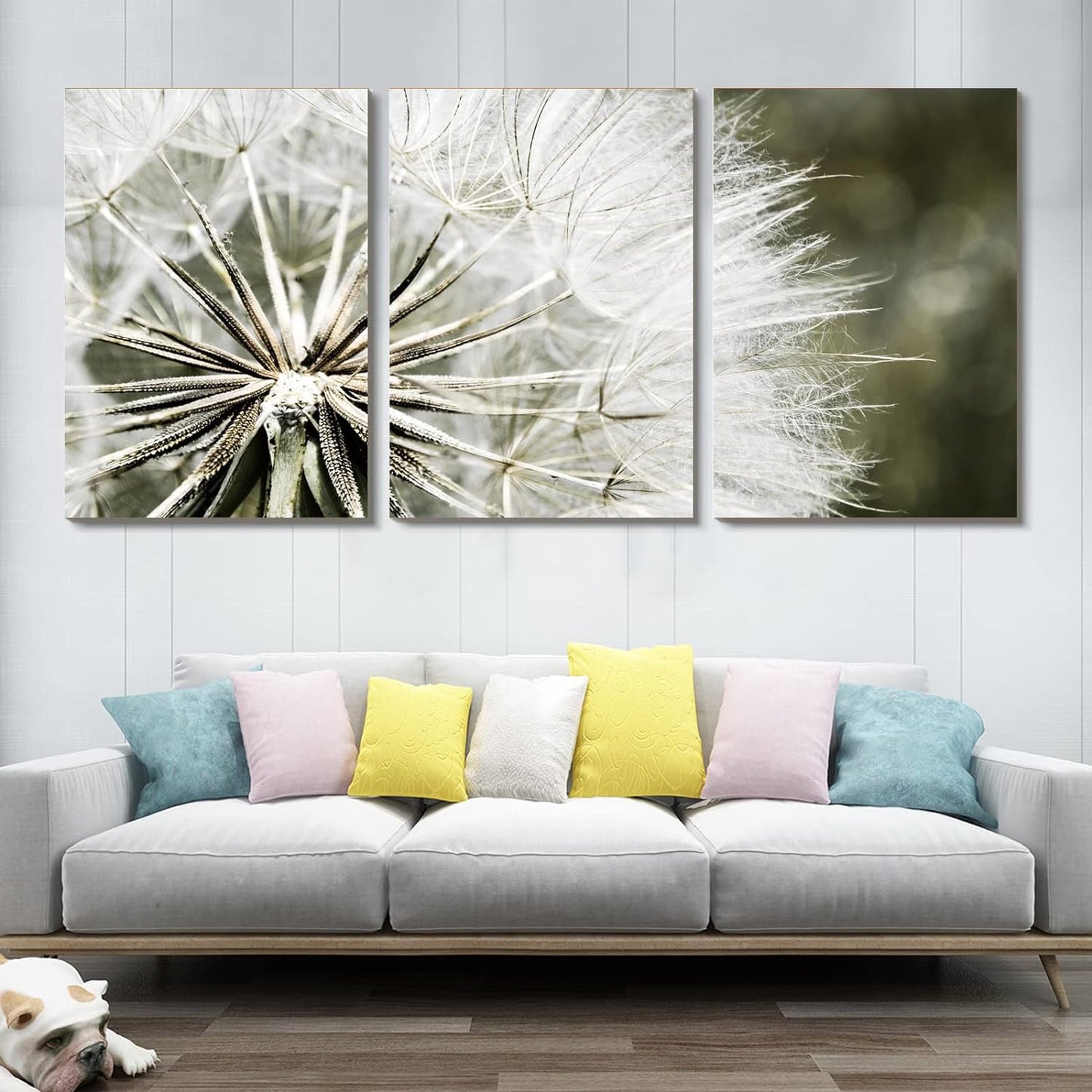 Brusheslife Dandelion Canvas Wall Art - 3 Panel Home Decor for a Touch of Nature's Elegance