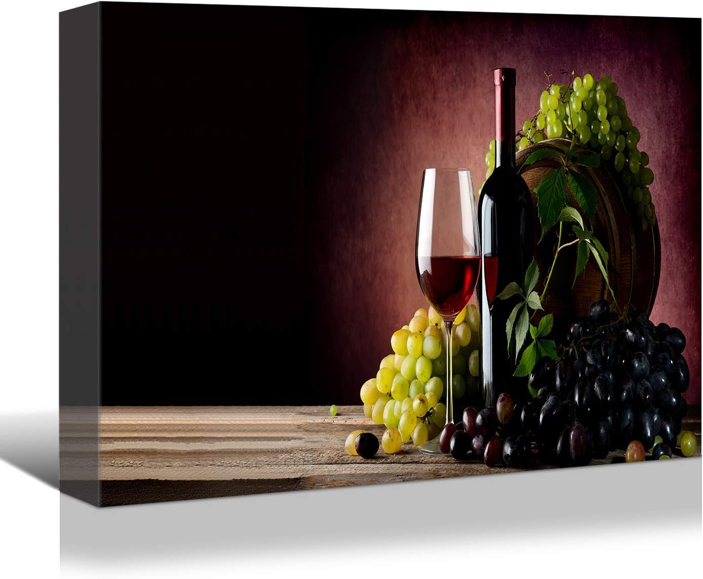 Charming Wine and Grapes Canvas from Brusheslife - Add Elegance to Your Dining Room or Bar with This Still Life Art