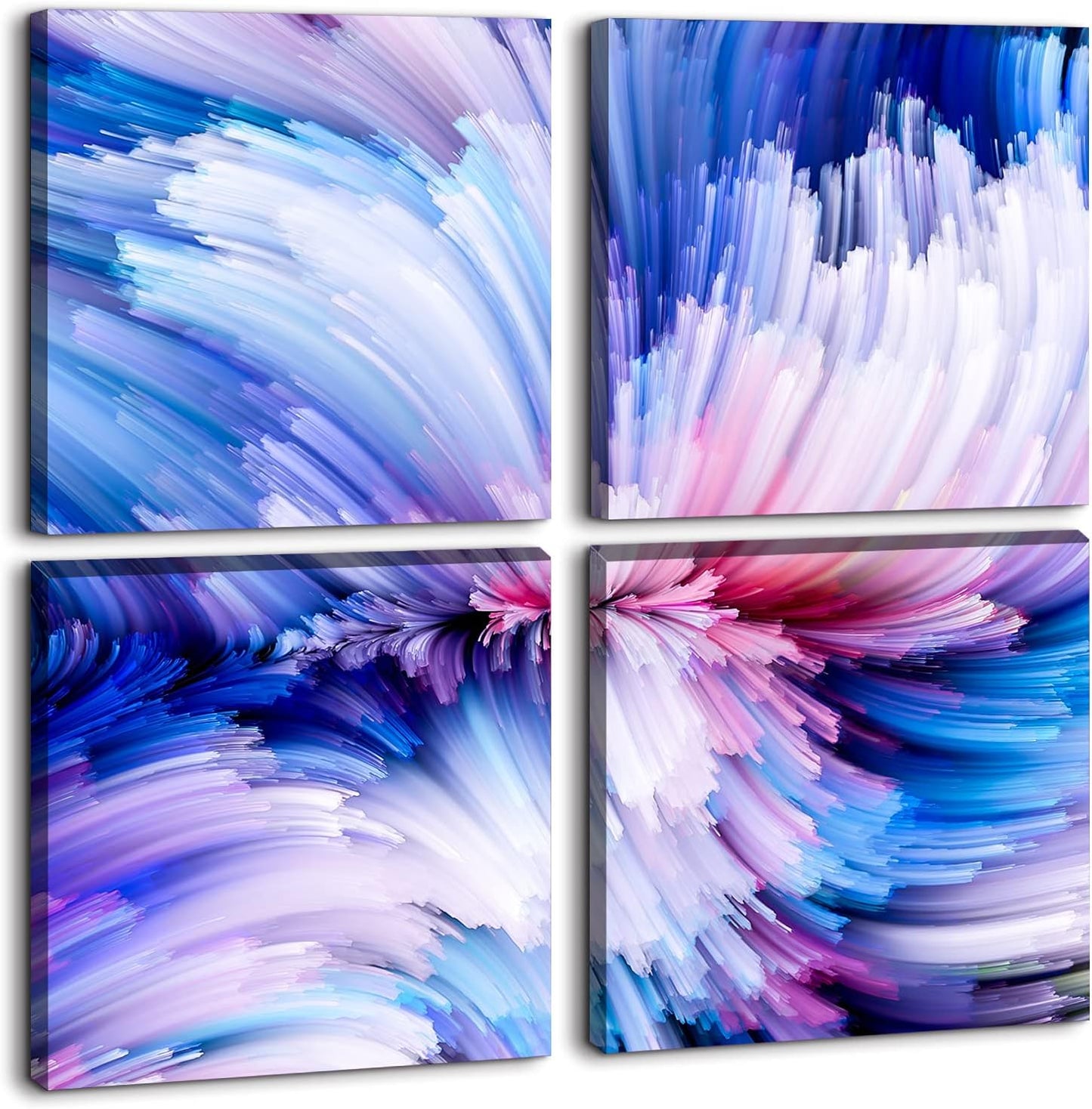 Brusheslife Abstract Wall Art - Gallery Wrapped Canvas with Dancing Colorful Lines for Office Decor