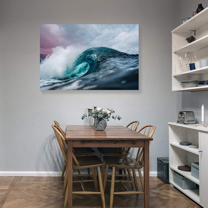 Brusheslife Seascape Canvas: Blue Sea Waves Artwork for Nautical Home Decor