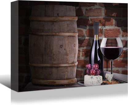 Charming Wine and Grapes Canvas from Brusheslife - Add Elegance to Your Dining Room or Bar with This Still Life Art