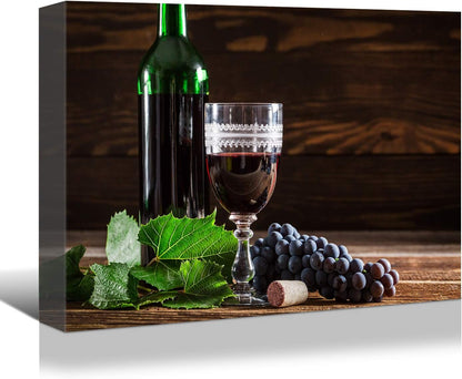 Charming Wine and Grapes Canvas from Brusheslife - Add Elegance to Your Dining Room or Bar with This Still Life Art