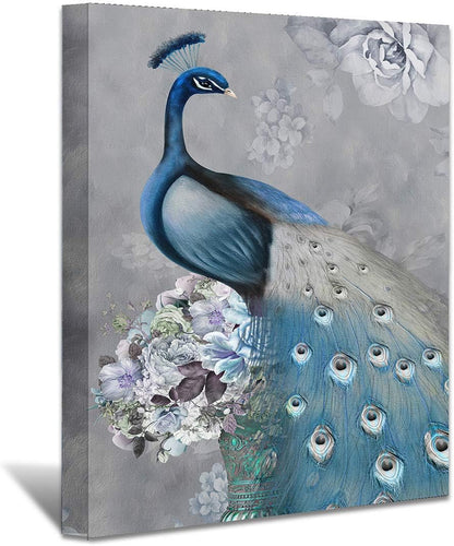 Brusheslife Peacock Canvas Wall Art: Luxurious Black and Gold Tail Feather - Giclee Prints for Living Spaces