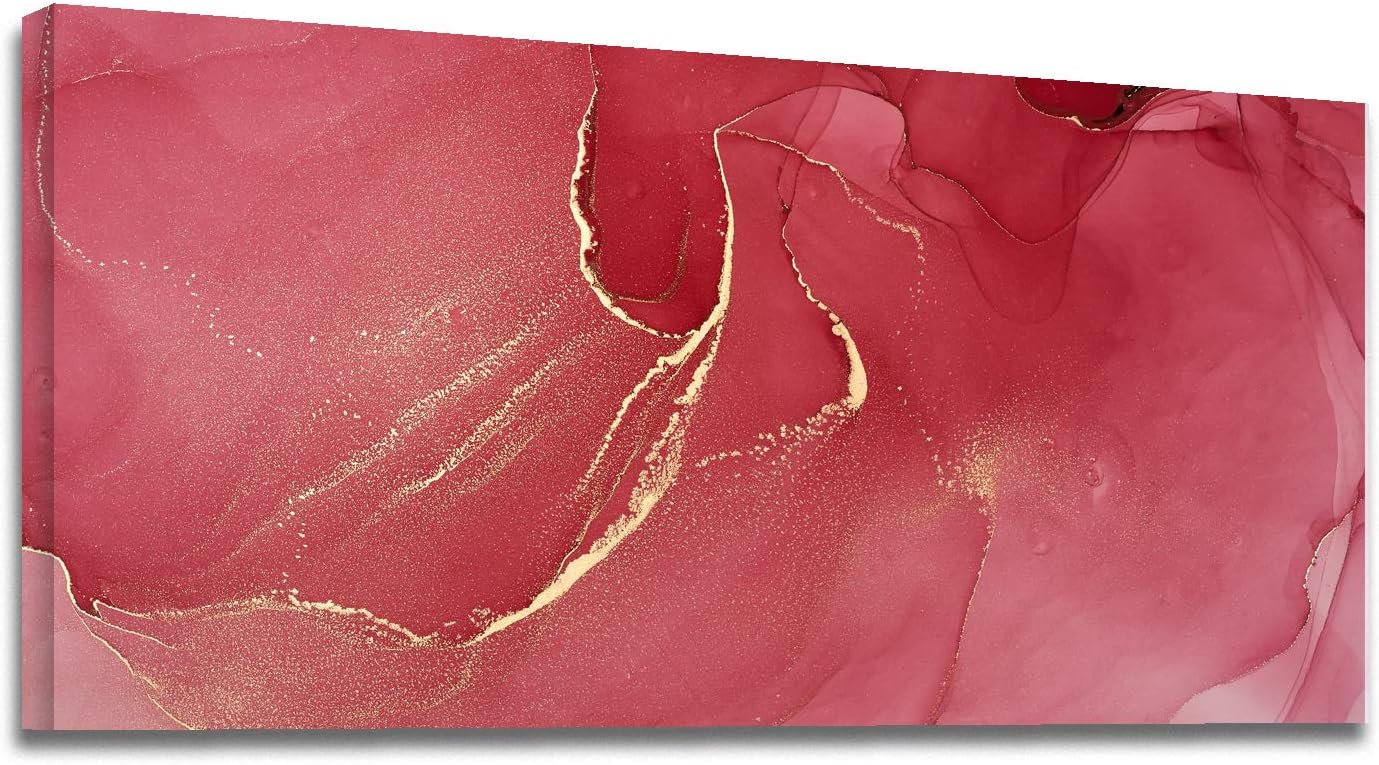 Brusheslife Canvas Wall Art: Pink and Gold Marble Stone Texture