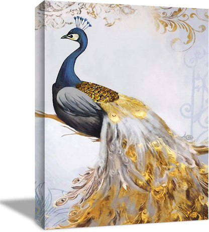 Vintage Elegance: Brusheslife's Blue Peacock Wall Decor for Rooms