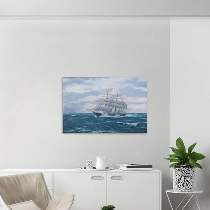 Soothing Seascape: Brusheslife's Sailboats Canvas for Bathroom and Bedroom