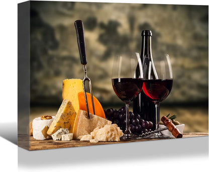 Charming Wine and Grapes Canvas from Brusheslife - Add Elegance to Your Dining Room or Bar with This Still Life Art