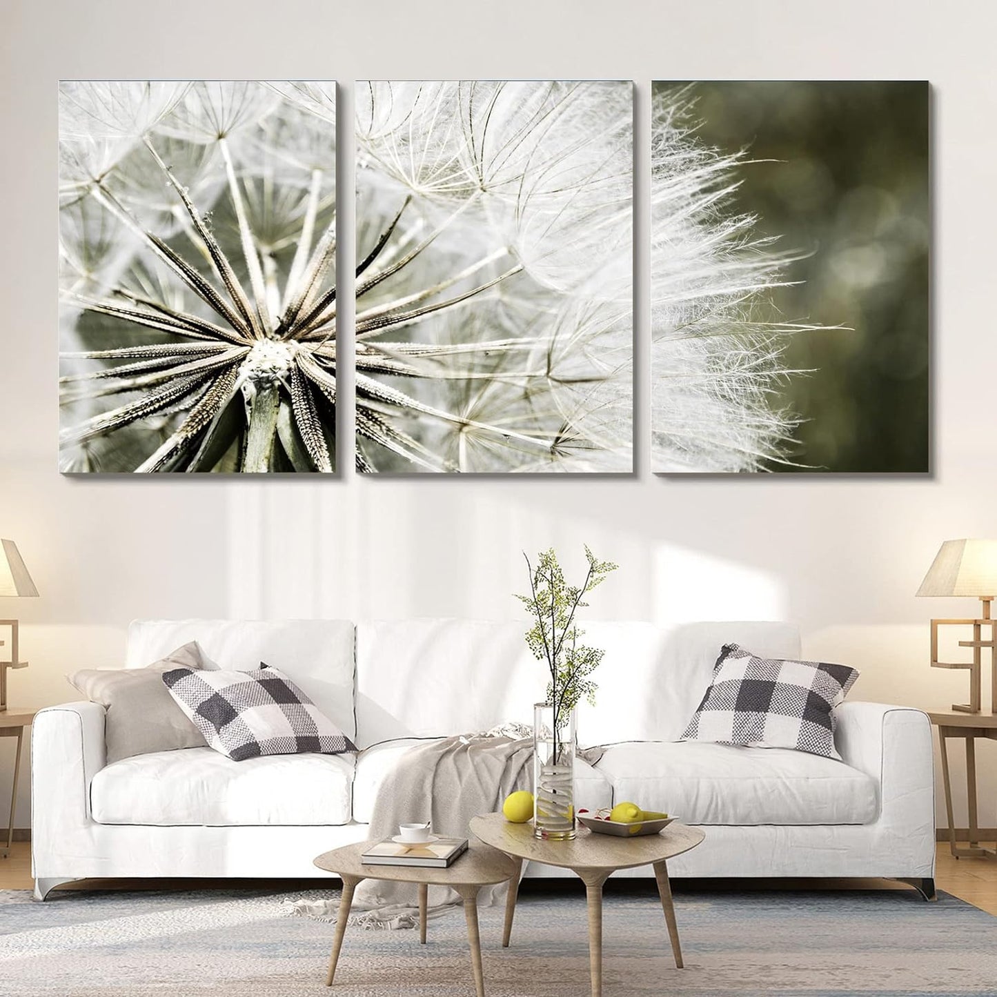 Brusheslife Dandelion Canvas Wall Art - 3 Panel Home Decor for a Touch of Nature's Elegance