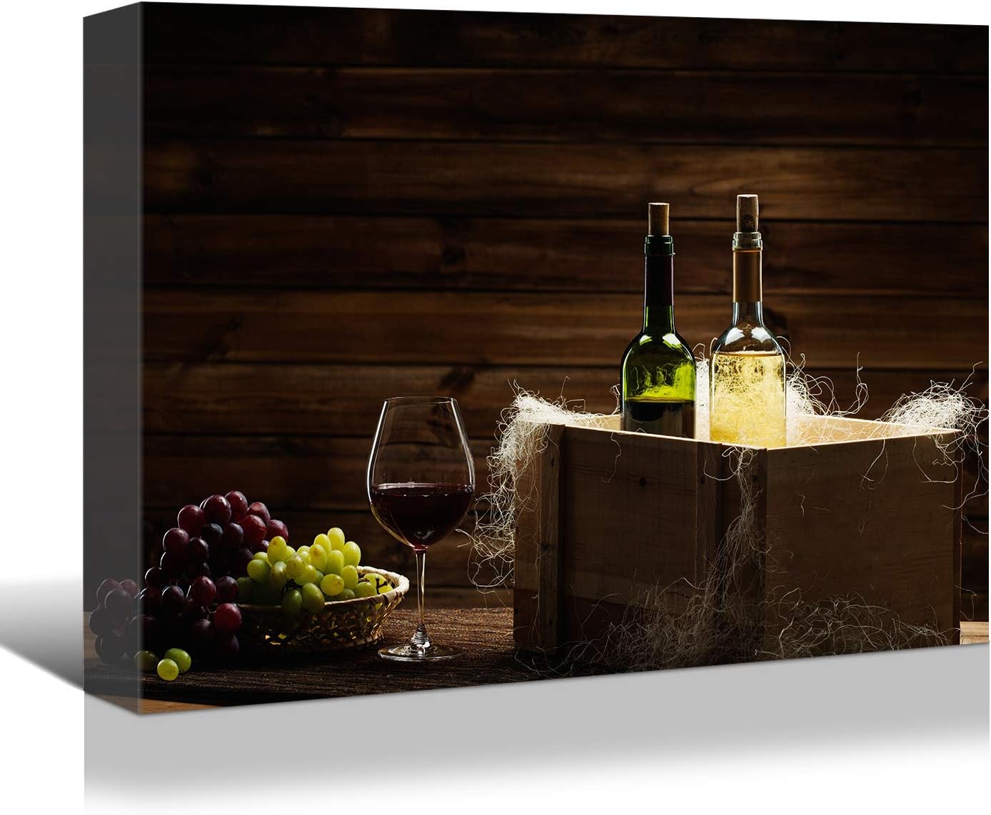 Charming Wine and Grapes Canvas from Brusheslife - Add Elegance to Your Dining Room or Bar with This Still Life Art