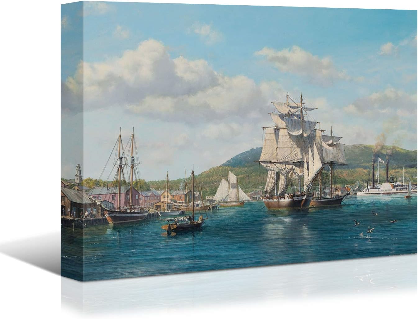 Sailing Ships Canvas Art by Brusheslife - Ocean Themed Wall Decor for Home, Hotel, and Bathroom