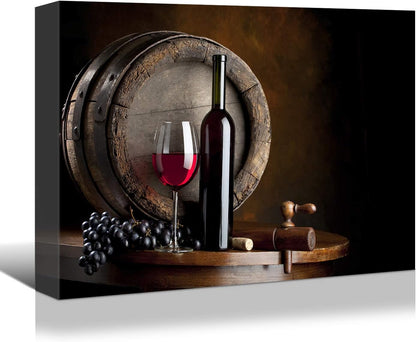 Charming Wine and Grapes Canvas from Brusheslife - Add Elegance to Your Dining Room or Bar with This Still Life Art