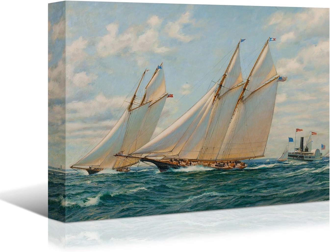 Sailing Ships Canvas Art by Brusheslife - Ocean Themed Wall Decor for Home, Hotel, and Bathroom