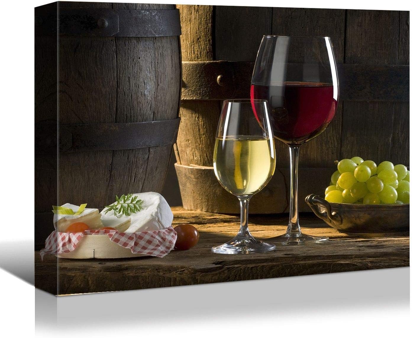 Charming Wine and Grapes Canvas from Brusheslife - Add Elegance to Your Dining Room or Bar with This Still Life Art