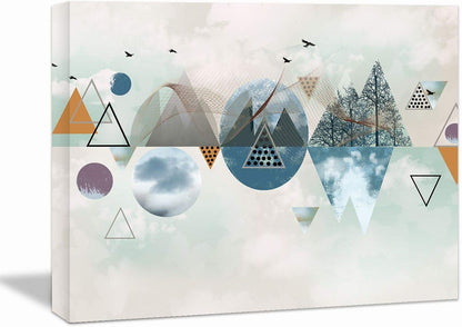 Brusheslife Abstract Canvas: Geometric Triangles of Mountain and Forest Life