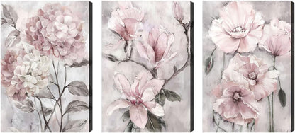 Modern Home Art: Pink Abstract Canvas Set by Brusheslife for Living and Sleeping Spaces