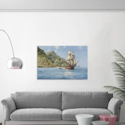 Sailing Ships Canvas Art by Brusheslife - Ocean Themed Wall Decor for Home, Hotel, and Bathroom