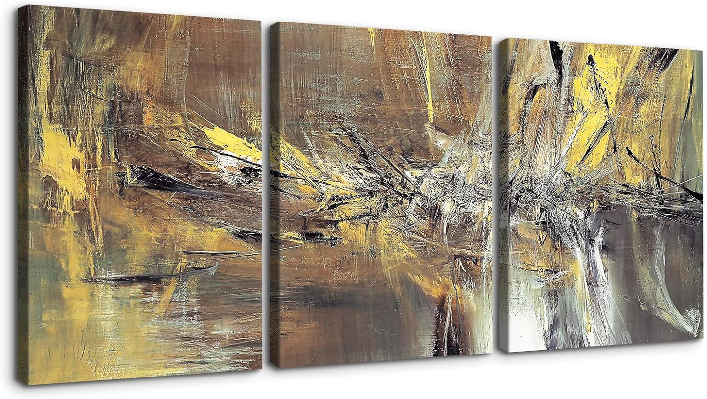 Home Wall Art: Brusheslife's Set of 3 Abstract Canvas Prints