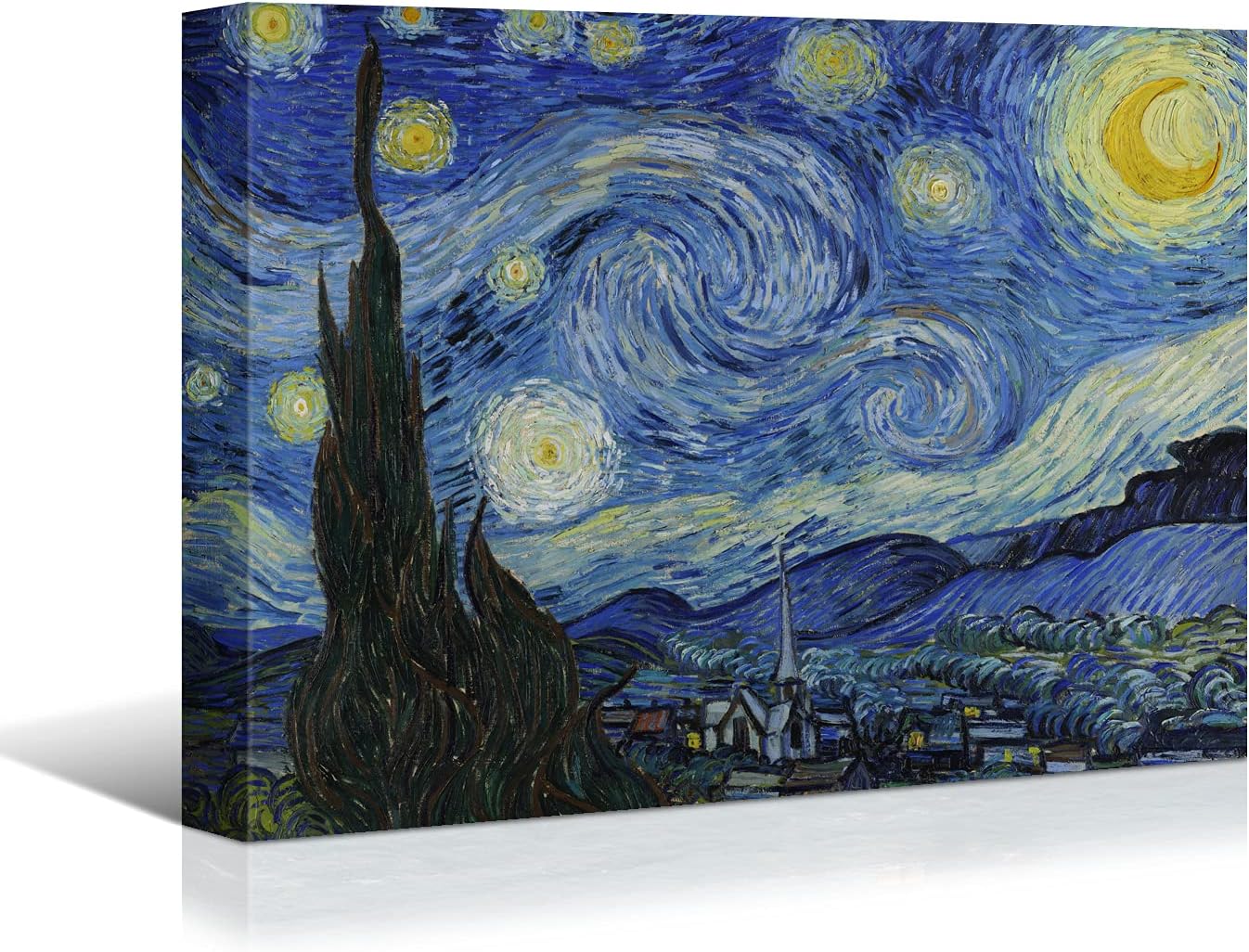 Brusheslife Starry Night: Van Gogh's Masterpiece on Gallery-Wrapped Canvas