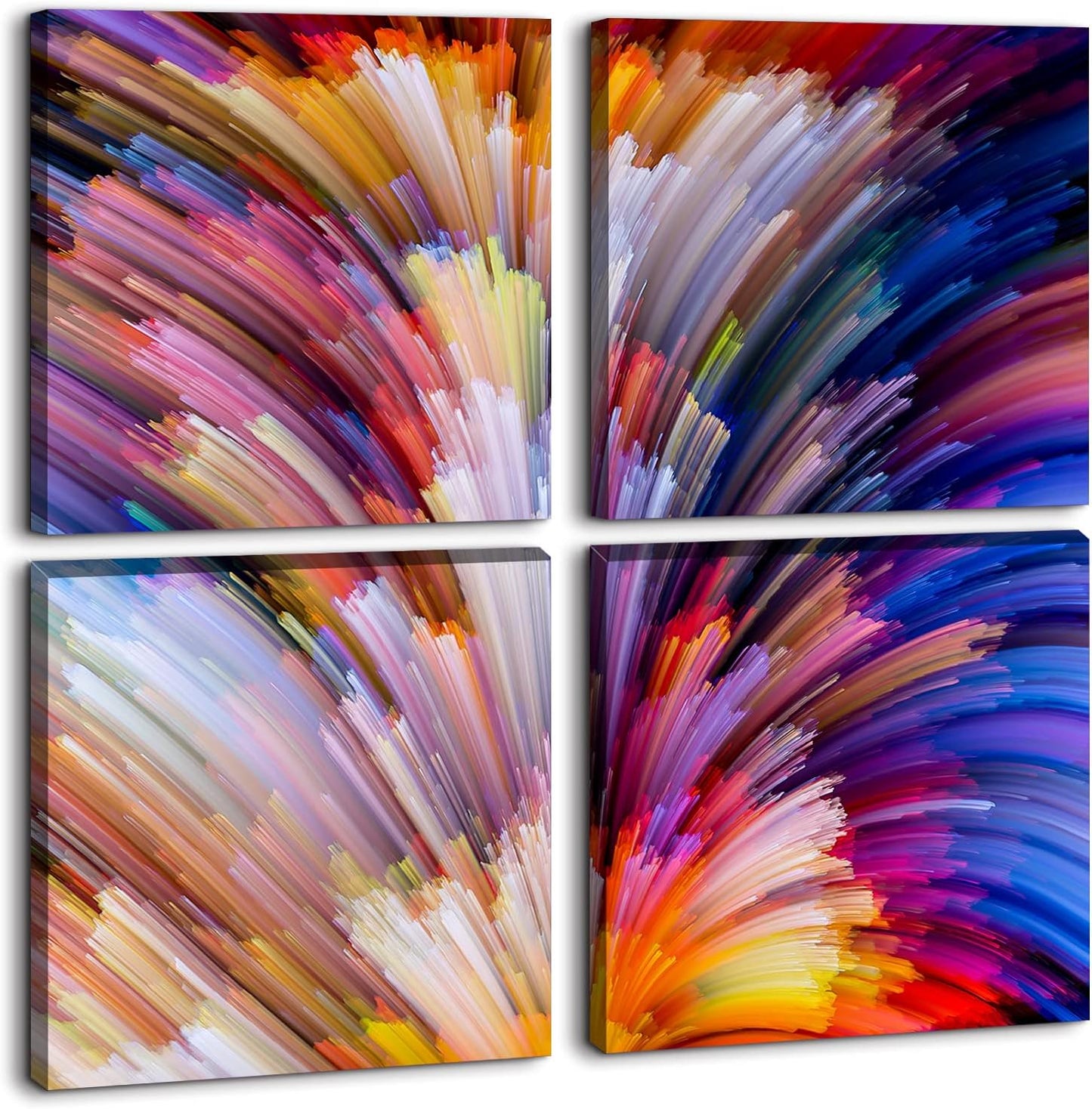 Brusheslife Abstract Wall Art - Gallery Wrapped Canvas with Dancing Colorful Lines for Office Decor