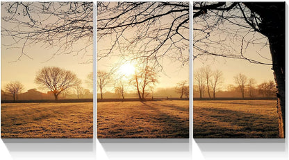 Brusheslife Winter Art: Snowy Sunset Canvas Prints for Home Walls