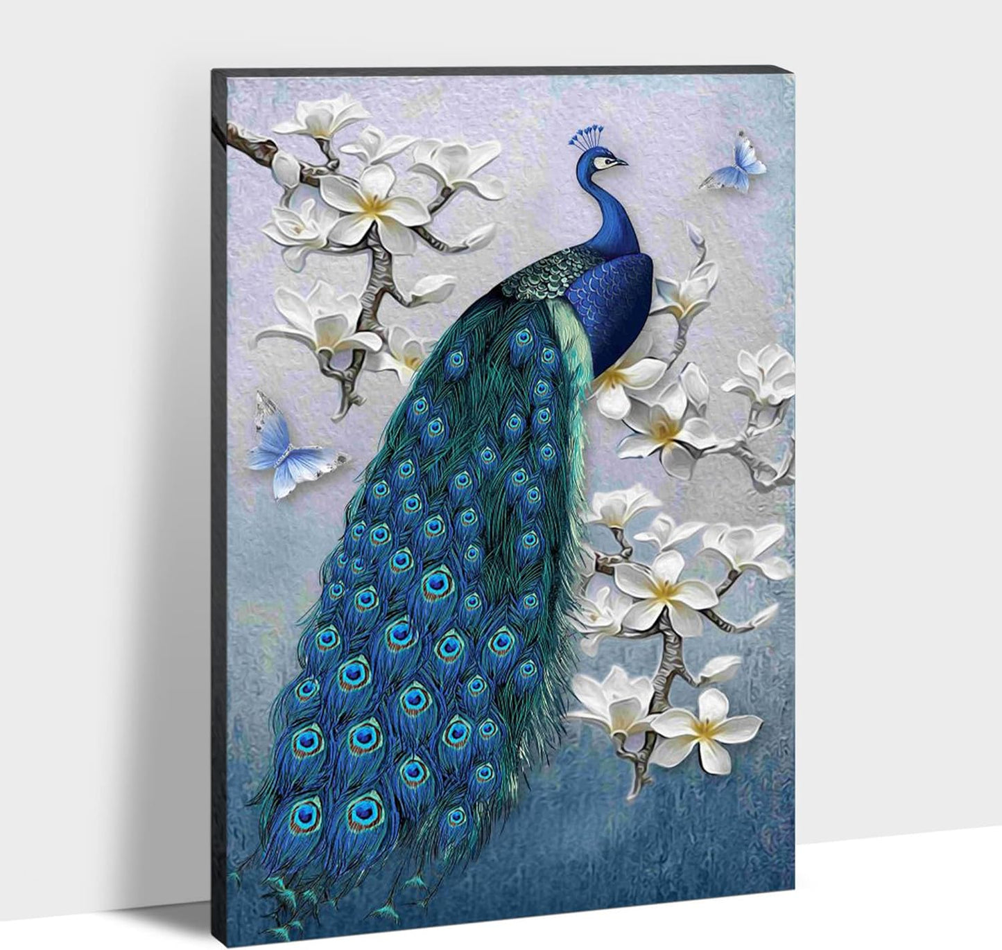 Brusheslife Peacock Canvas Wall Art: Luxurious Black and Gold Tail Feather - Giclee Prints for Living Spaces