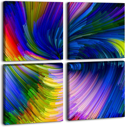 Brusheslife Abstract Wall Art - Gallery Wrapped Canvas with Dancing Colorful Lines for Office Decor