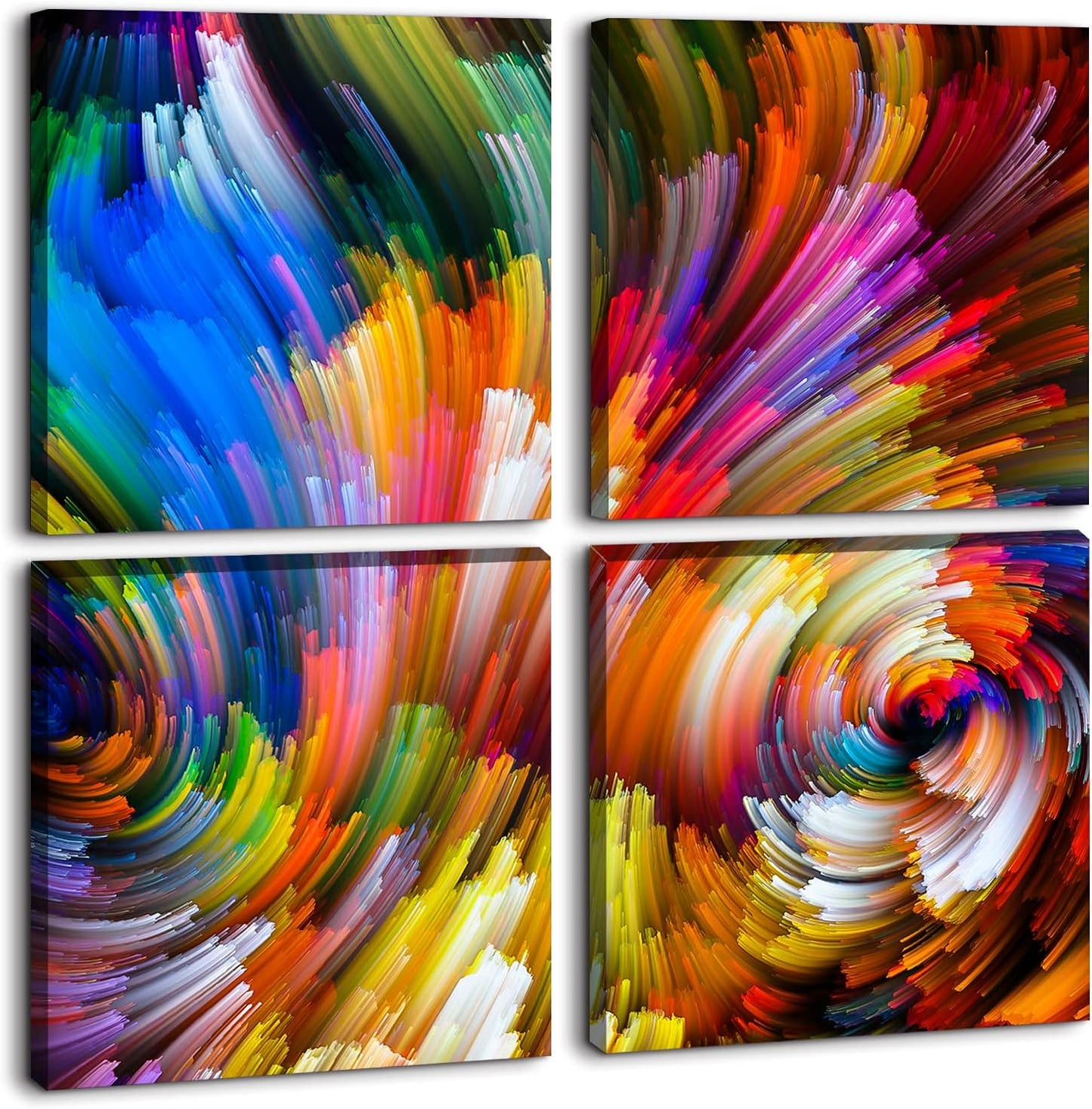 Brusheslife Abstract Wall Art - Gallery Wrapped Canvas with Dancing Colorful Lines for Office Decor