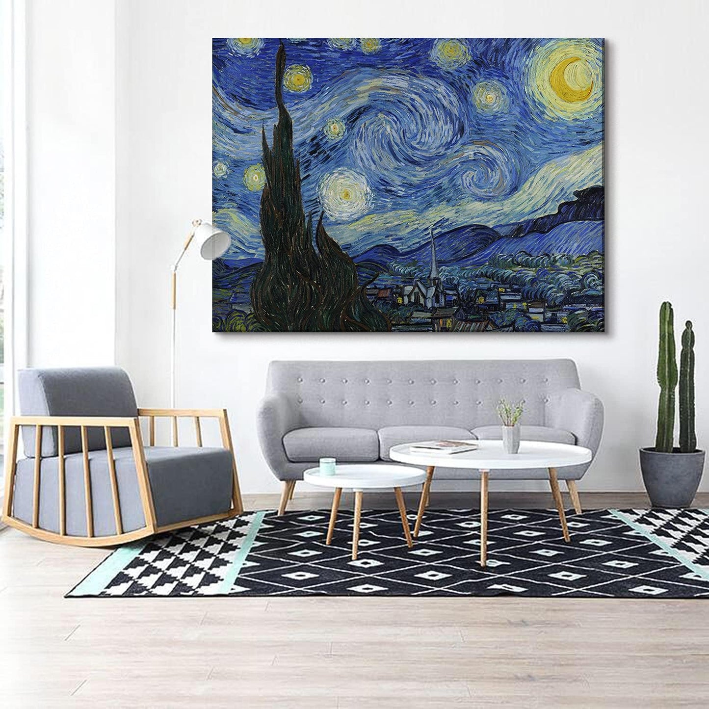 Brusheslife Starry Night: Van Gogh's Masterpiece on Gallery-Wrapped Canvas