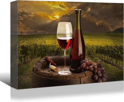 Charming Wine and Grapes Canvas from Brusheslife - Add Elegance to Your Dining Room or Bar with This Still Life Art