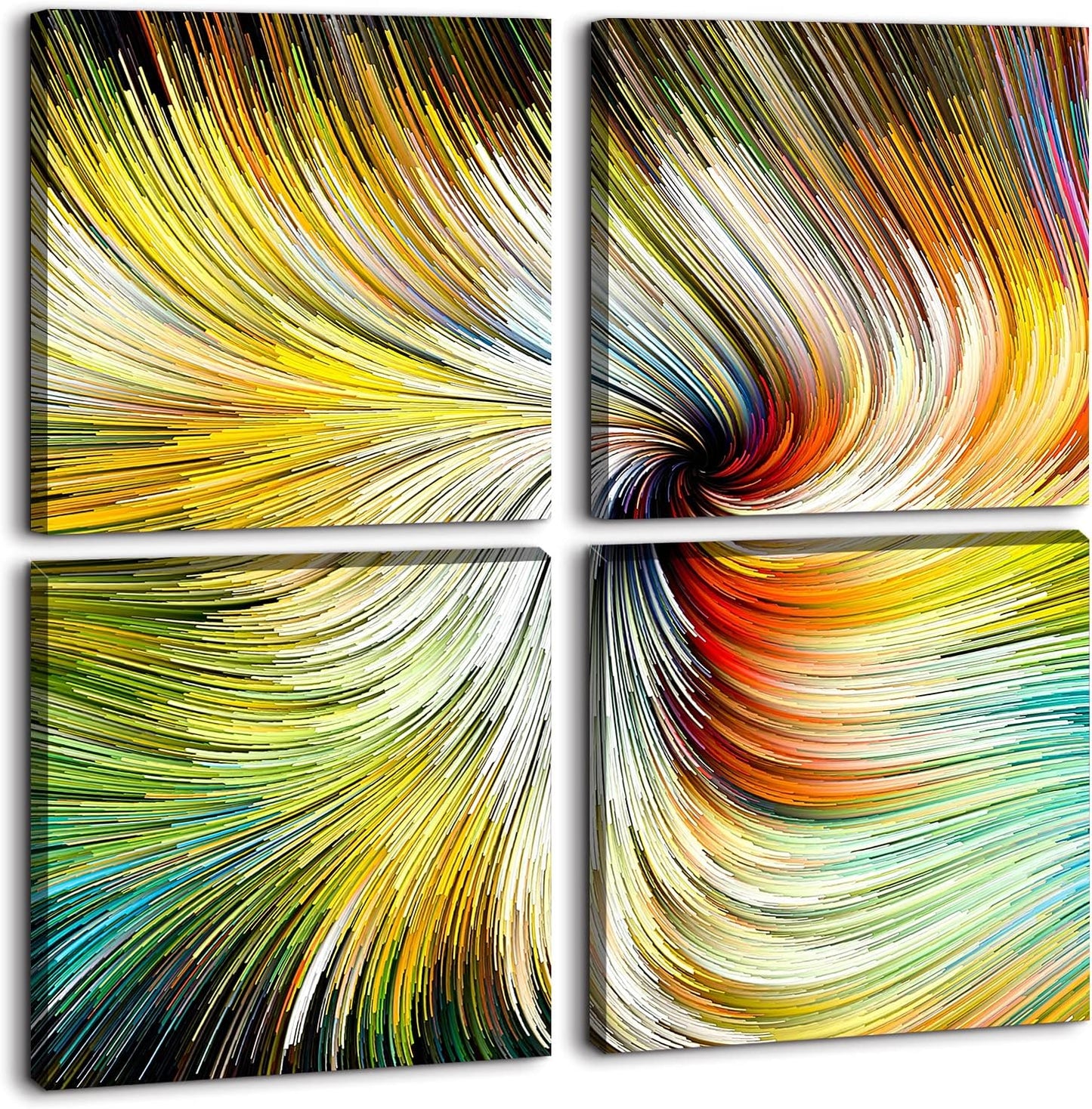 Brusheslife Abstract Wall Art - Gallery Wrapped Canvas with Dancing Colorful Lines for Office Decor