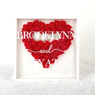 Heart Paper Flower Shadow Box